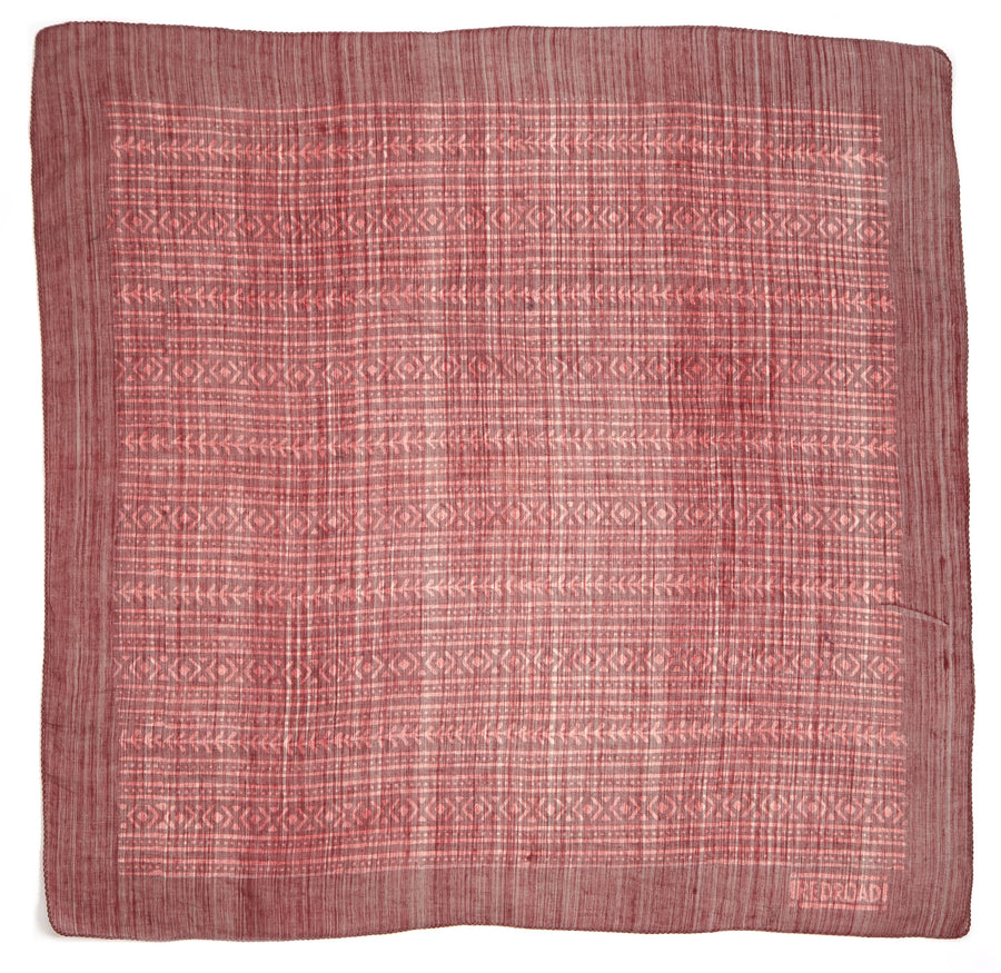arabesque-soft rose mauve berry <> hand block printed bandana