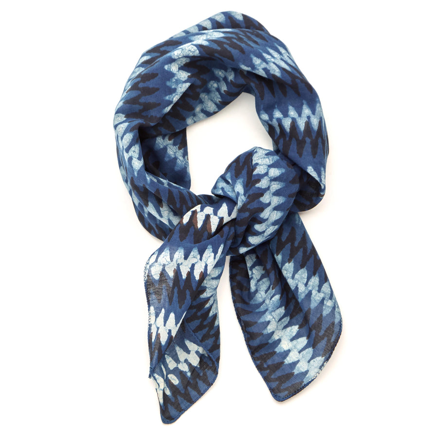 ✶ anasazi-indigo iron ✶ hand block printed bandana