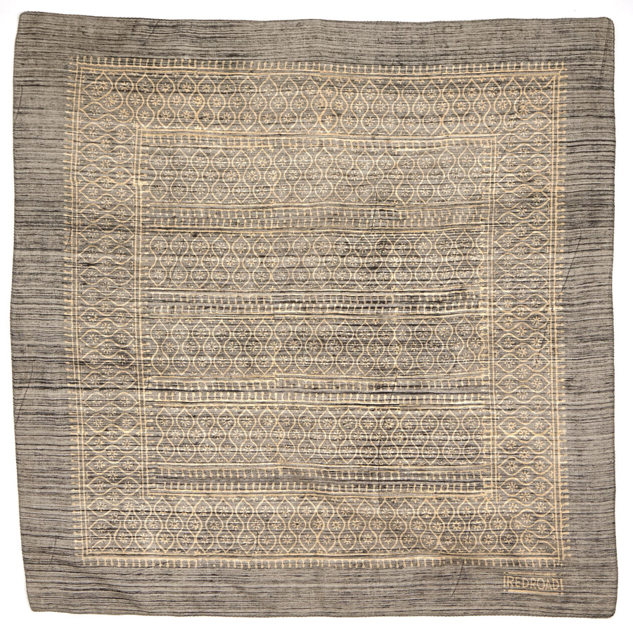 ✶ arabesque-silver gray black ✶ hand block printed bandana