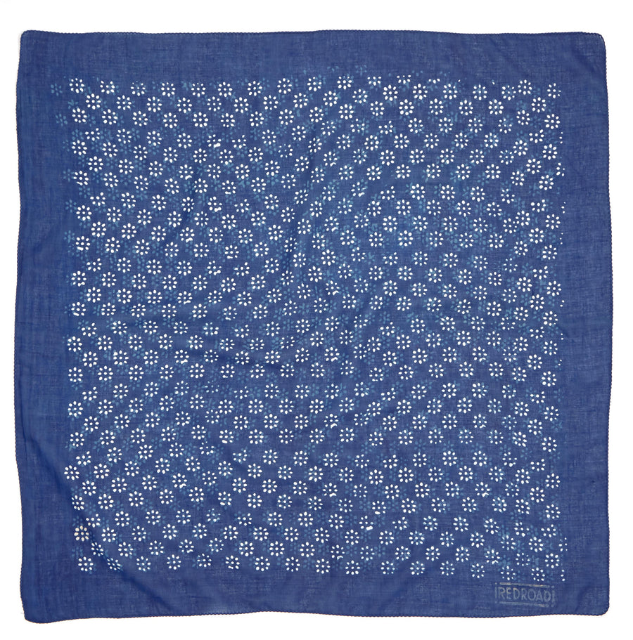 blue flax-indigo  <> hand block printed bandana