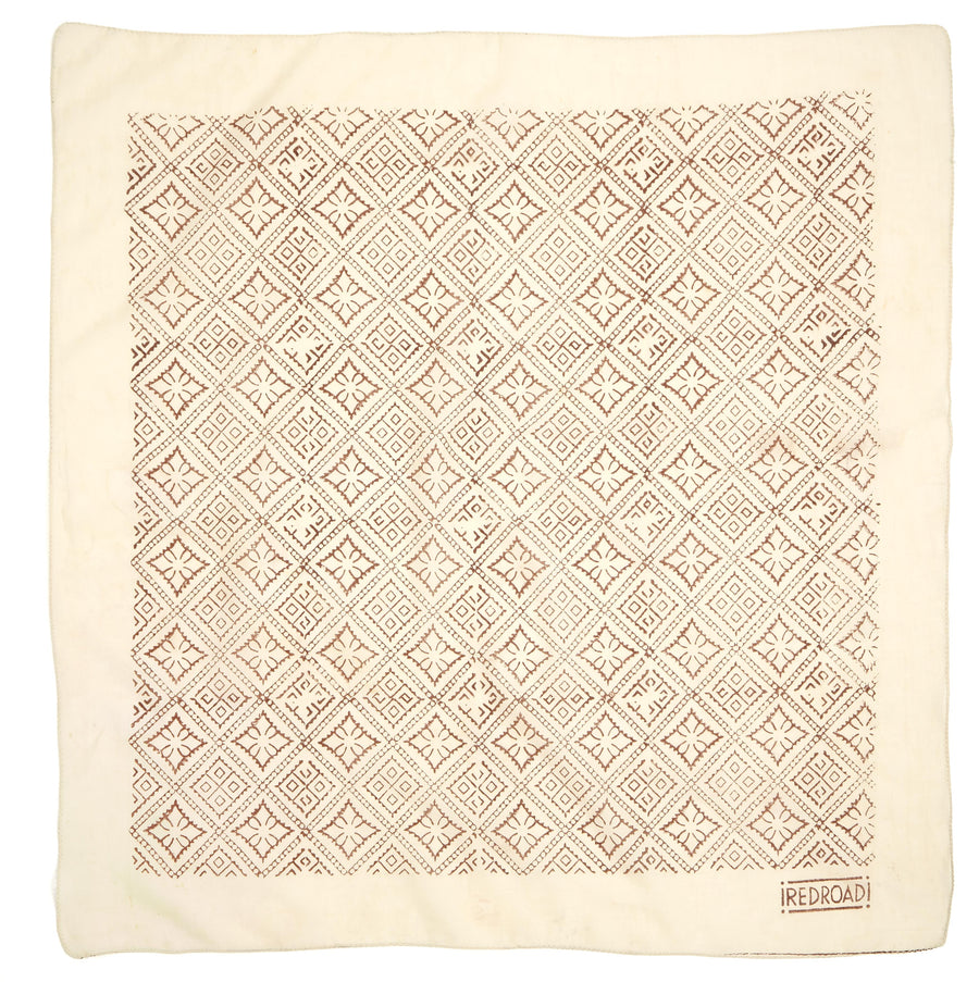 cherokee-ivory sienna <> hand block printed bandana BACK IN STOCK!