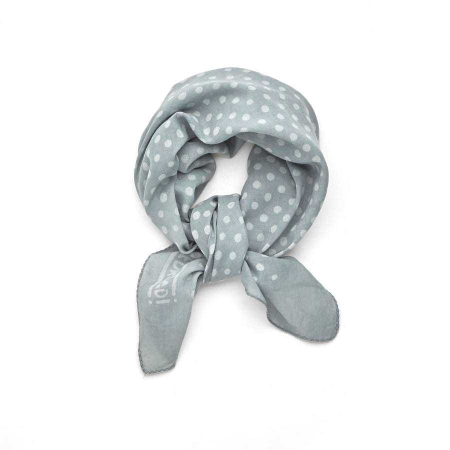 ✶ dabu polka-soft blue ivory ✶ hand block printed bandana