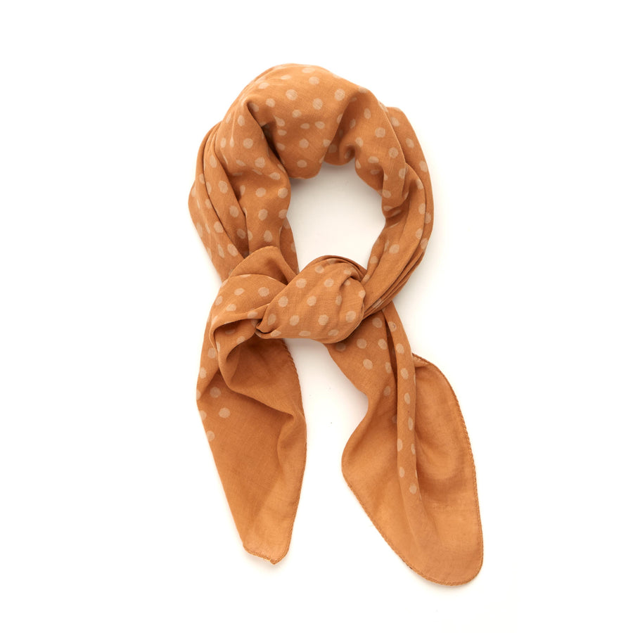 dabu polka-melon <> hand block printed bandana