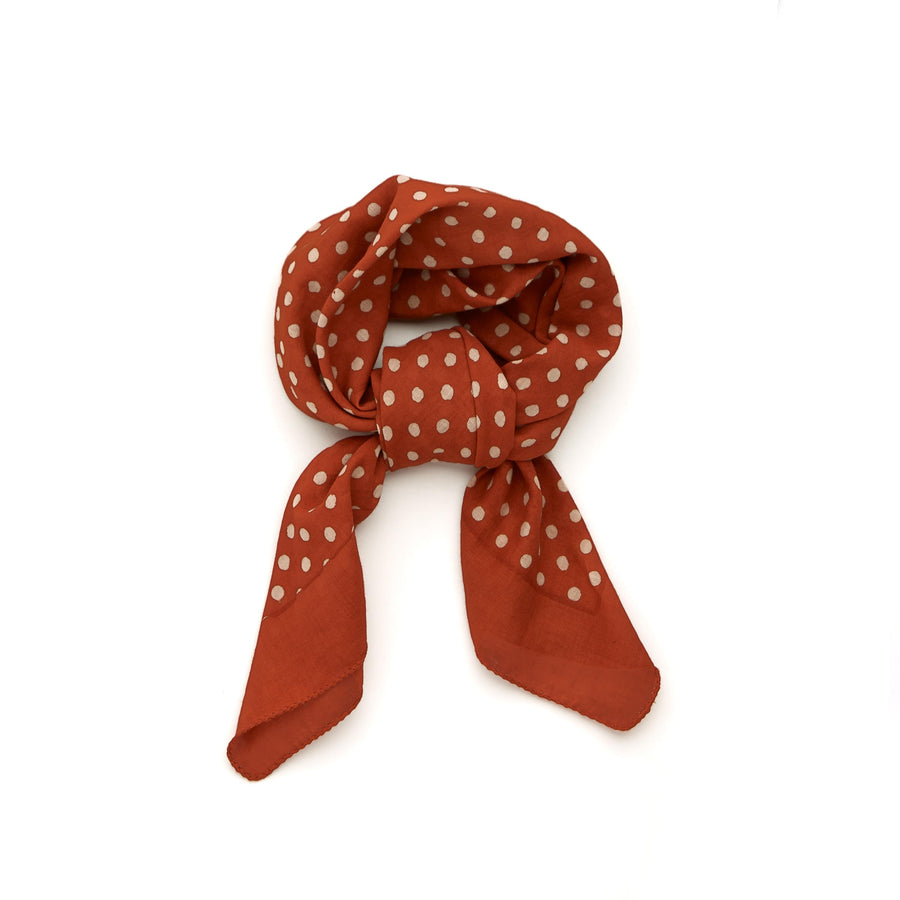 dabu polka- red madder <> hand block printed bandana <> BACK IN STOCK!!!