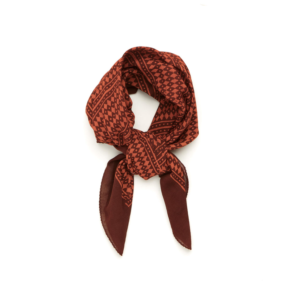 dakota-red maroon <> hand block printed bandana