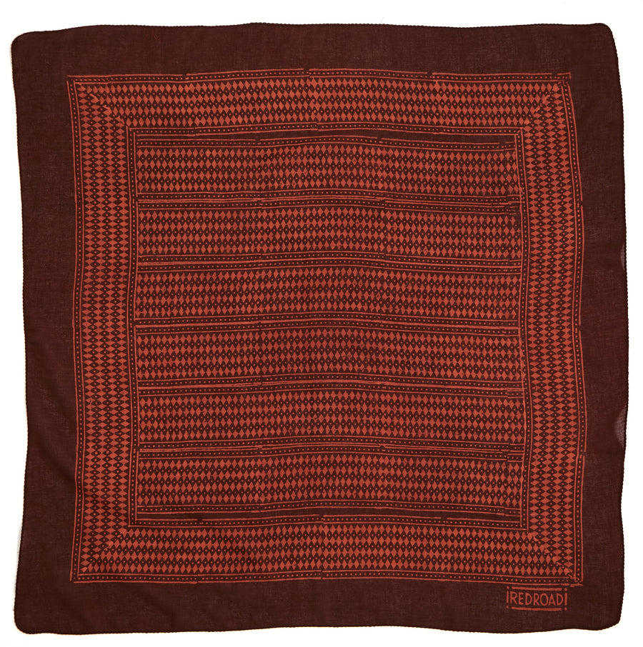 dakota-red maroon <> hand block printed bandana