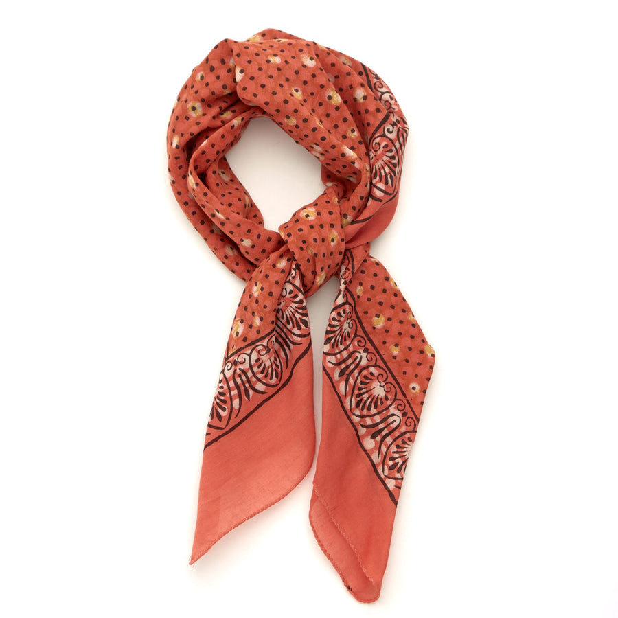 dreamtime-coral clay iron <> hand block printed bandana
