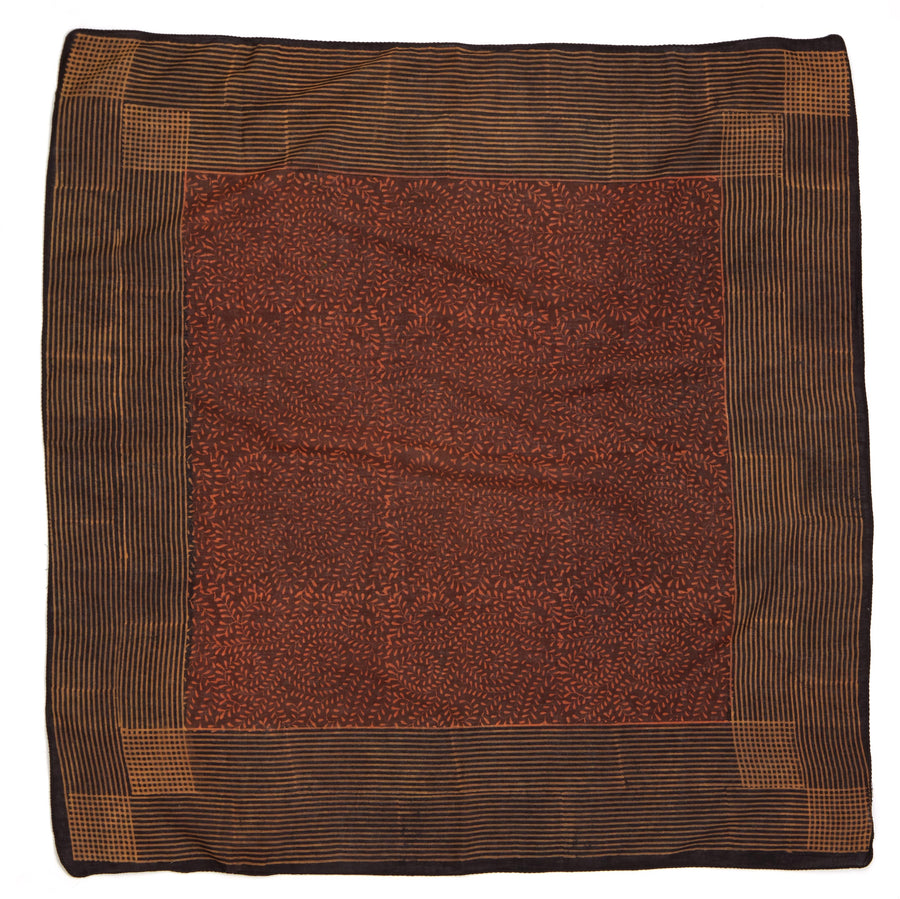 fern field - madder red maroon iron sienna <> hand block printed bandana