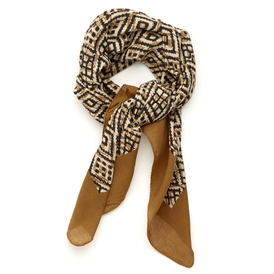 fossil-sienna iron ivory <> hand block printed bandana