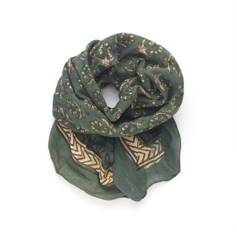 green days-emerald <> hand block printed bandana