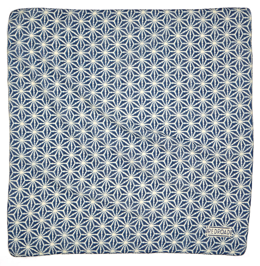 ✶ ikat stars-indigo ✶ hand block printed bandana
