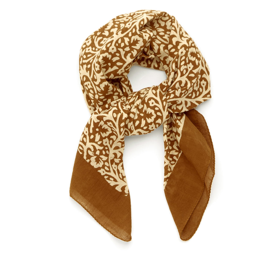 lace flower-spice sienna <> hand block printed bandana SOON will be back in stock!
