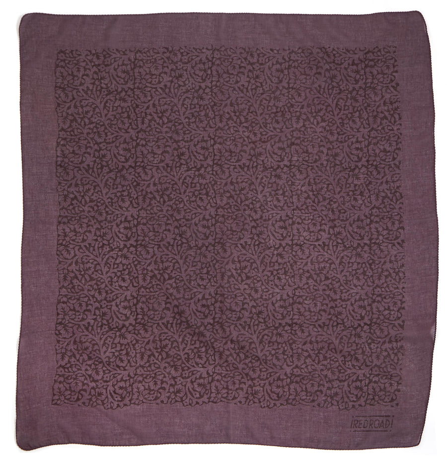 lace flower-viola grape <> hand block printed bandana