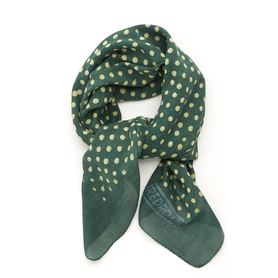 dabu polka - forest teal <> hand block printed bandana <> BACK IN STOCK!