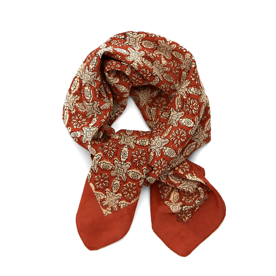 prairie-red madder <> hand block printed bandana