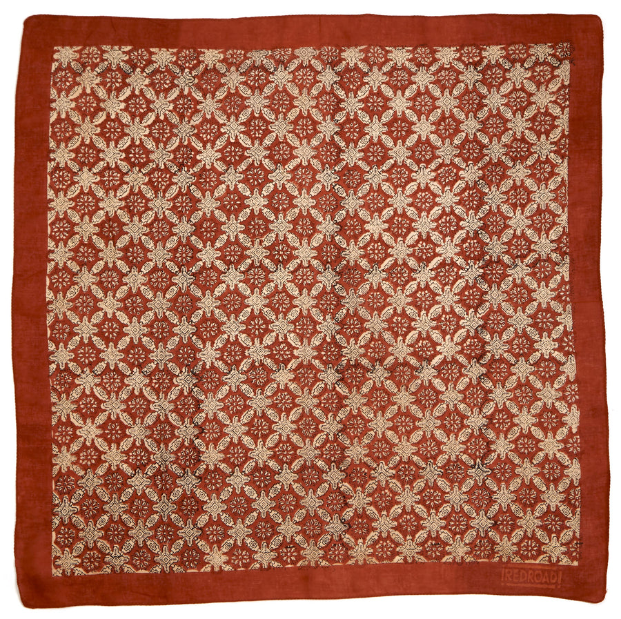 prairie-red madder <> hand block printed bandana