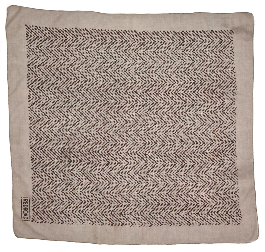 ✶waterway-dove black ✶ hand block printed bandana