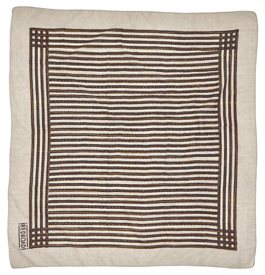 ✶ songlines-black dove gray spice ✶ hand block printed bandana