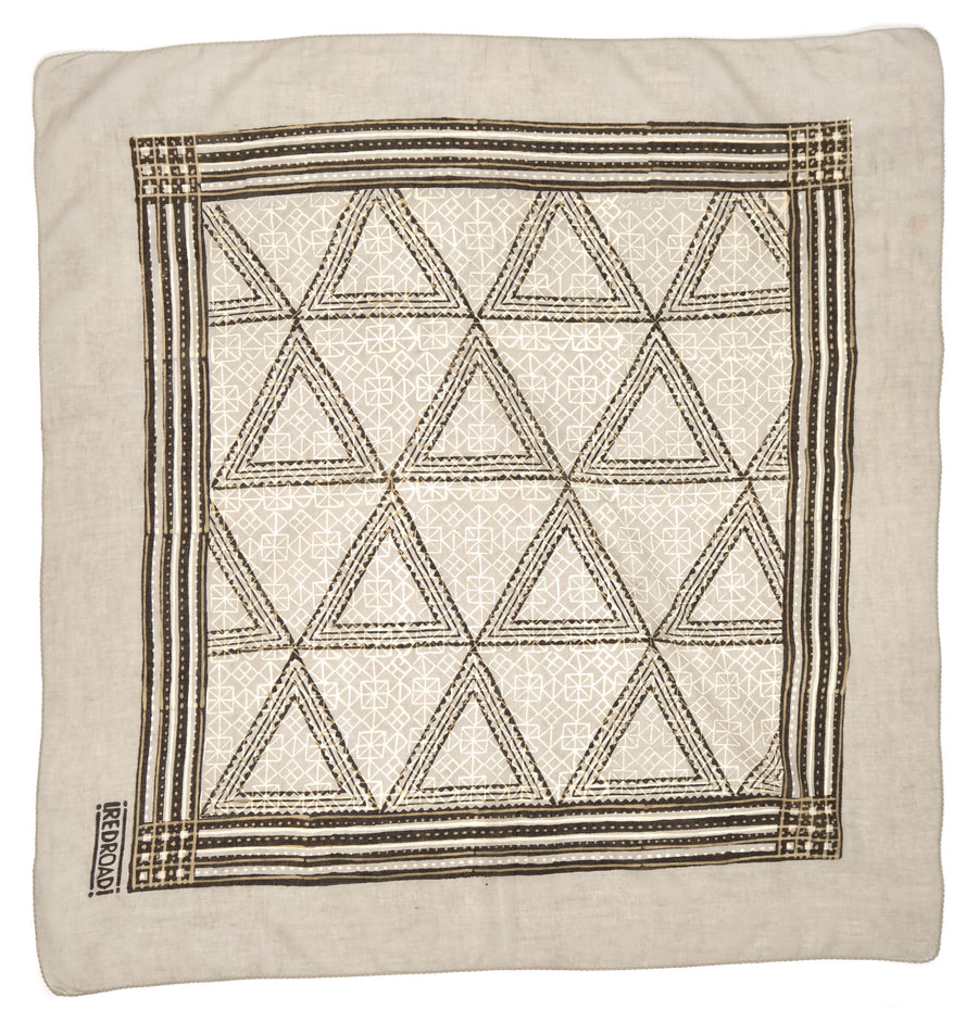 ✶ triangle-dove black ✶ hand block printed bandana