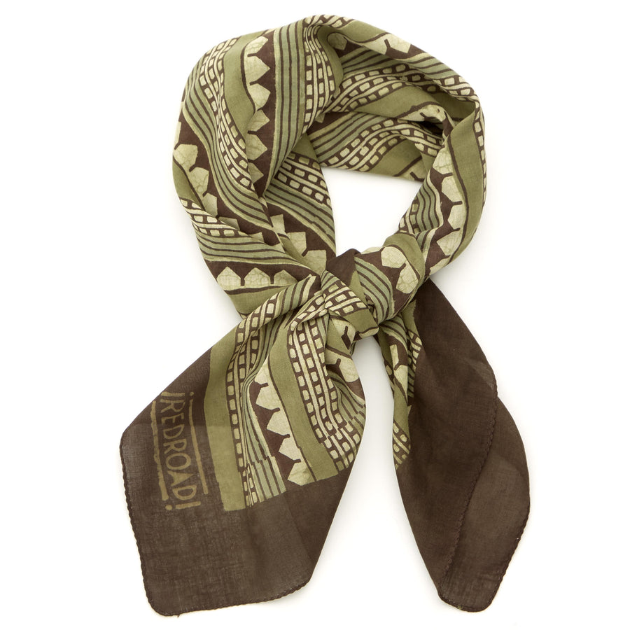 wanielo-olive black ivory <> hand block printed bandana