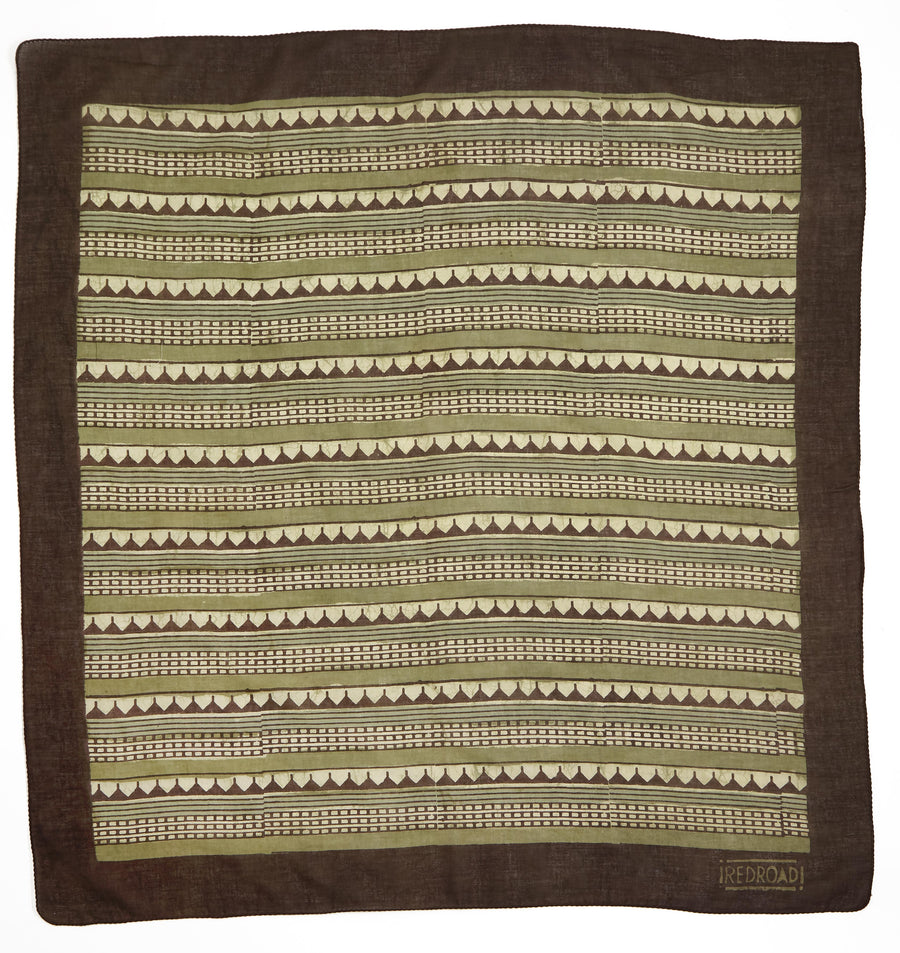 wanielo-olive black ivory <> hand block printed bandana